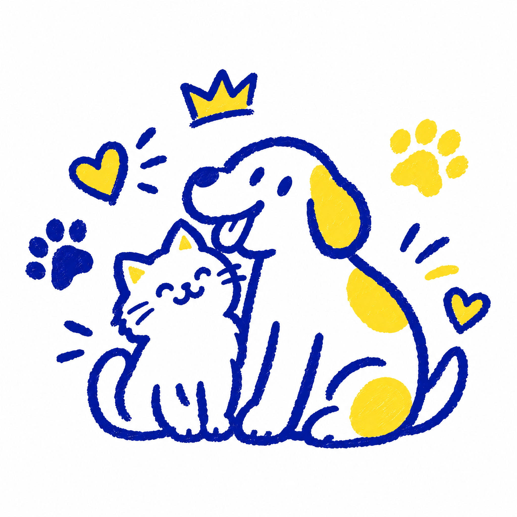 品牌识别 · 狗猫 IP 插画